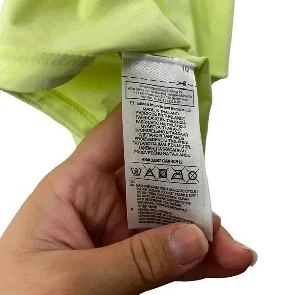 Adidas Neon Green Workout Tank Black and White Stretchy Straps | Size Small - Picture 7 of 7